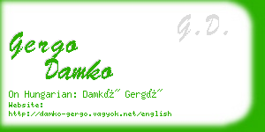 gergo damko business card